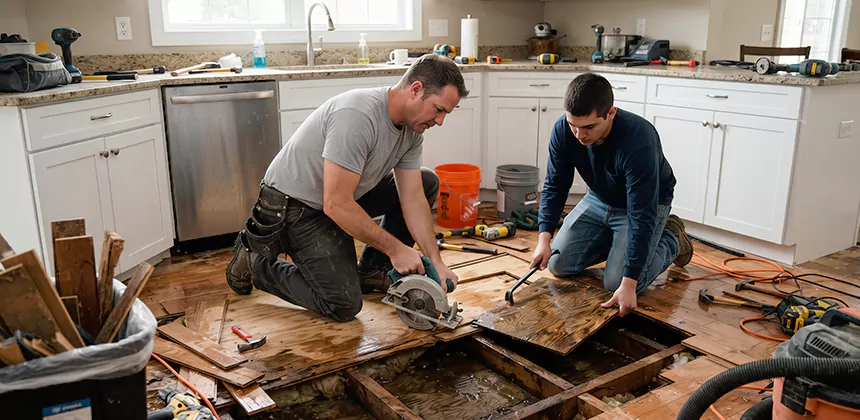 Kitchen Floor Water Damage Repair in Yucca Valley